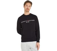 Tommy Hilfiger Sweat Homme Tommy Logo sans Capuche, Noir (Black), XL