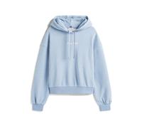 Tommy Hilfiger Sweat à Capuche Femme Classic Script Fleece avec Capuche, Bleu (Brisk Blue Heather), L