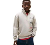 Tommy Hilfiger Sweat-Shirt Garçon Multi Imprimé Demi-Fermeture Éclair KB0KB10336 Gris (Mid Grey Heather), 8 Ans, Gris (Mid Grey Heather), 8 Ans