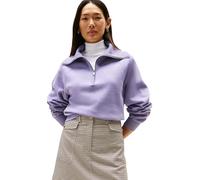 Tommy Hilfiger Sweat Zippé Femme Classic Script Fleece Demi-Fermeture Éclair, Violet (Lavender Ash), XXS