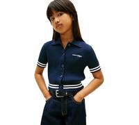 Tommy Hilfiger Sweater Rib Polo SS Kg0kg09379, Blue (Dark Night Navy), 12 Ans Fille
