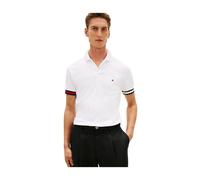 Tommy Hilfiger Polo Slim MW0MW42743 Coton liquide RWB Cuff Homme Blanc L