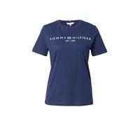 Tommy Hilfiger T-Shirt Manches Courtes Femme Logo Col Ras-du-Cou, Bleu (Dark Night Navy), M