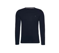 Tommy Hilfiger T-Shirt Homme Manches Longues Tommy Logo Coton, Bleu (Desert Sky), XS
