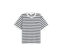 TOMMY HILFIGER T-shirt 'Boxy Interlock' bleu marine / blanc, Taille L