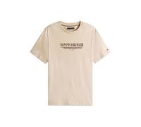 Tommy Hilfiger T-Shirt Manches Courtes Homme Brand Love Tee en Coton, Ivoire (Newsprint), XL