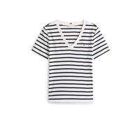 Tommy Hilfiger T-shirt femme Slim Cody Col en V multicolore (Breton/ECU/Dark Night Navy) XL