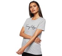 Tommy Hilfiger T-Shirt Femme Heritage Crew Neck Graphic Tee Encolure Ronde, Gris (Light Grey Heather), XXS