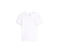 Tommy Hilfiger T-Shirt Manches Courtes Garçon Col Ras-du-Cou, Blanc (Bright White), 8 Ans