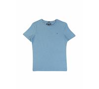 Tommy Hilfiger T-Shirt Manches Courtes Garçon Col Ras-du-Cou, Bleu (Dark Allure Heather), 10 Ans
