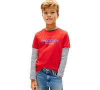 Tommy Hilfiger T-Shirt Garçon Monogram Graphic KB0KB10263 T-Shirts, Rouge (Rapid Red), 4 Ans