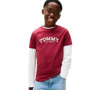 Tommy Hilfiger T-Shirt Graphique imprimé MONOTYPE KB0KB10051 S/S T-Shirt, Violet (Rich Cherry), 7 Ans, Violet (Cerise Riche), 7 Ans