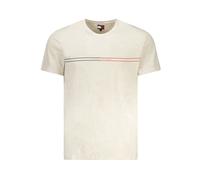 Tommy Hilfiger - T-shirt Homme en Coton Beige Tendance Moderne - Homme - Tops - Beige - Taille: S