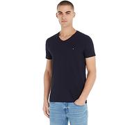 Tommy Hilfiger T-Shirt Homme Manches Courtes Core Stretch Col En V, Bleu (Desert Sky), S