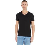 Tommy Hilfiger T-Shirt Homme Manches Courtes Core Stretch Col En V, Noir (Black), XS