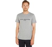 Tommy Hilfiger T-Shirt Homme Manches Courtes Core Tommy Logo Encolure Ronde, Gris (Cloud Heather), XL