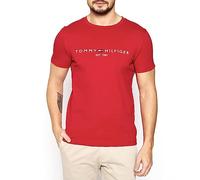 Tommy Hilfiger T-Shirt Homme Manches Courtes Tommy Logo Encolure Ronde, Rouge (Primary Red), S