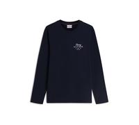 TOMMY HILFIGER T-Shirt 'Logo Long Sleeve' bleu marine / blanc, Taille S