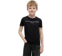 Tommy Hilfiger T-Shirt Manches Courtes Enfant Unisexe Essential Tee Col Ras-du-Cou, Noir (Black), 3 Ans