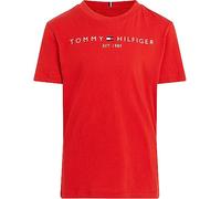 Tommy Hilfiger T-Shirt Manches Courtes Enfant Unisexe Essential Tee Col Ras-du-Cou, Rouge (Deep Crimson), 18 Mois