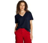 Tommy Hilfiger T-Shirt Manches Courtes Femme avec Col en V, Bleu (Dark Night Navy), XL