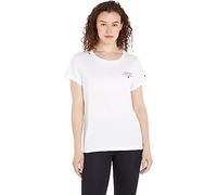 Tommy Hilfiger T-Shirt Manches Courtes Femme Col Ras-du-Cou, Blanc (White), L