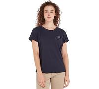Tommy Hilfiger T-Shirt Manches Courtes Femme Col Ras-du-Cou, Bleu (Desert Sky), XL