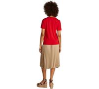 Tommy Hilfiger T-Shirt Manches Courtes Femme Contrast Flag Tee avec Col Ras-du-Cou, Rouge (Primary Red), XS