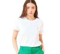 Tommy Hilfiger T-Shirt Manches Courtes Femme Heritage Col Ras-du-Cou, Blanc (Classic White), XS