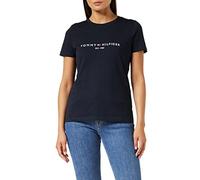 Tommy Hilfiger T-Shirt Manches Courtes Femme Heritage Col Ras-du-Cou, Bleu (Desert Sky), XS