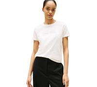 Tommy Hilfiger T-Shirt Manches Courtes Femme Lurex Script avec Col Ras-du-Cou, Blanc (Ivory Silk), S
