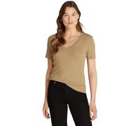 Tommy Hilfiger T-Shirt Manches Courtes Femme New Slim Cody Col en V, Beige (Safari Canvas), XXXL