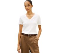 Tommy Hilfiger T-Shirt Manches Courtes Femme New Slim Cody Col en V, Blanc (Nos Ecru), S
