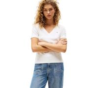 Tommy Hilfiger T-Shirt Manches Courtes Femme New Slim Cody Col en V, Blanc (Nos Ecru), XL