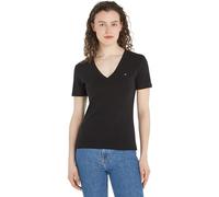 Tommy Hilfiger T-Shirt Manches Courtes Femme New Slim Cody Col en V, Noir (Black), M