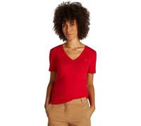 Tommy Hilfiger T-Shirt Manches Courtes Femme New Slim Cody Col en V, Rouge (Primary Red), XS