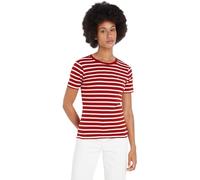 Tommy Hilfiger Women's New Slim Cody C-NK SS S/S T-Shirt, Breton STP/Dark Magma/Ecru, 3XL