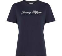Tommy Hilfiger T-Shirt Manches Courtes Femme Script Regular Col Ras-du-Cou