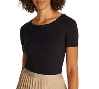 Tommy Hilfiger T-Shirt Manches Courtes Femme Slim 5X2 Rib Slim Fit, Noir (Black), 3XL