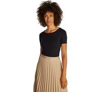 Tommy Hilfiger T-Shirt Manches Courtes Femme Slim 5X2 Rib Slim Fit, Noir (Black), L