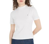 Tommy Hilfiger T-Shirt Manches Courtes Femme Slim Cody Col Ras-du-Cou, Blanc (Ecru), M