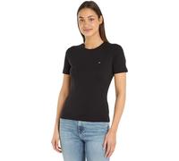 Tommy Hilfiger T-Shirt Manches Courtes Femme Slim Cody Col Ras-du-Cou, Noir (Black), L