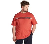 Tommy Hilfiger T-Shirt Manches Courtes Homme Chest Stripe Col Ras-du-Cou, Rouge (Terra Red), XXL