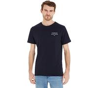 Tommy Hilfiger T-Shirt Manches Courtes Homme Col Ras-du-Cou, Bleu (Desert Sky), L