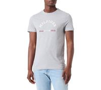 Tommy Hilfiger Men's RWB Arch GS Tee S/S T-Shirt, Light Grey Heather, XS