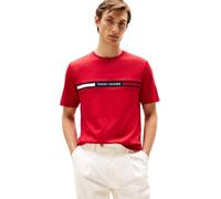 Tommy Hilfiger T-Shirt Manches Courtes Homme Col Ras-du-Cou, Multicolore (Medium Red), M