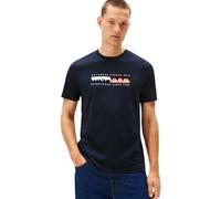 Tommy Hilfiger T-Shirt Manches Courtes Homme Colour Block Graphic avec Col Ras-du-Cou, Bleu (Desert Sky), M