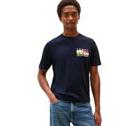 Tommy Hilfiger T-Shirt Manches Courtes Homme Colour Flag Tee Regular Fit, Bleu (Desert Sky), S
