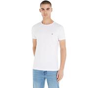 Tommy Hilfiger T-Shirt Manches Courtes Homme Core Stretch Slim Fit, Blanc (White), L
