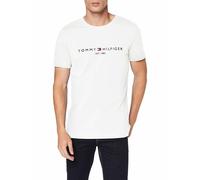 Tommy Hilfiger T-Shirt Manches Courtes Homme Core Tommy Logo Col Ras-du-Cou, Blanc (Snow White), L